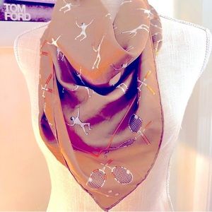 ECHO 100% Silk Badminton Scarf Vintage Luxury